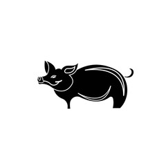 Modern Simple Pig Logo Animal Vector Symbol