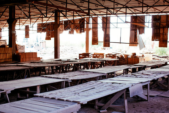 Interior of tile factory