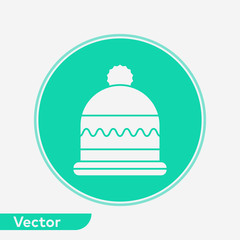 Winter hat vector icon sign symbol