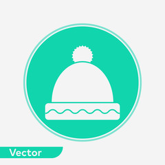 Winter hat vector icon sign symbol