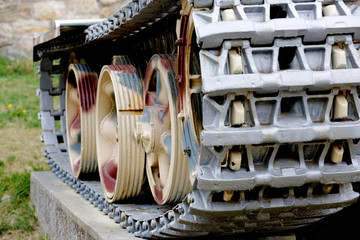 Tracks of the tank on the ground