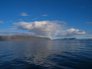 Fototapeta na wymiar Eyjafjordur Fjord, Iceland from a cruise