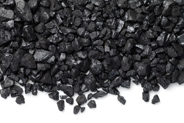 Black Coal Isolated On White Background - obrazy, fototapety, plakaty