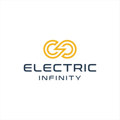 electric infinity logo illustration vector icon premium quality