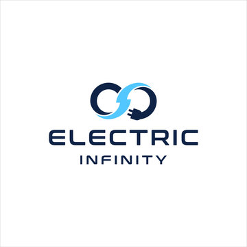 electric infinity logo illustration vector icon premium quality