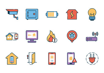 Smart home icon set vector design