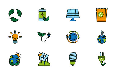 Isolated ecology and bio icon set vector design