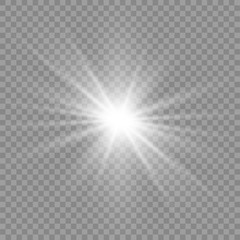 Glow light effect. Star burst with sparkles.Sun. Vector illustration	