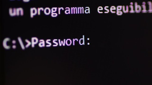 close up of a computer display of someone entering a password. 4K UHD Video