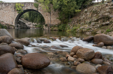 River running between stones.
