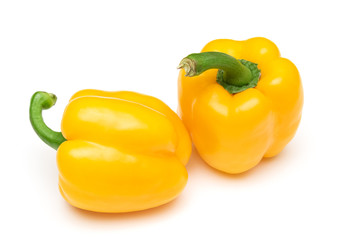 Yellow pepper on white background. Raw vegetables. Healthy diet