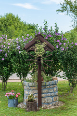 Decorated old traditional water well