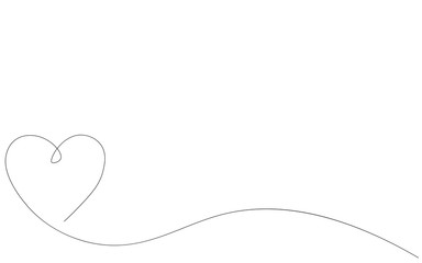 Valentine day background  heart line drawing vector illustration