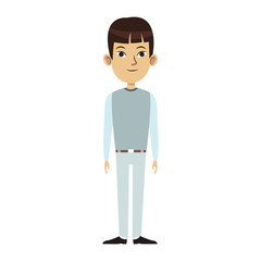 cartoon man standing, colorful flat design