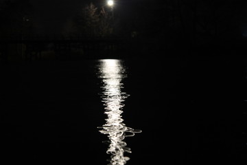 full moon over water