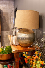 Table Lamp with White Shade