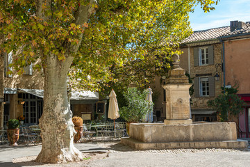Fountain in medieval village of Gordes , Provance