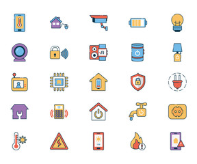 Smart home icon set vector design