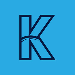 Initial letter K minimalism logo template for company or business brand