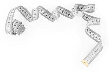 white tape measuring isolated on a white background