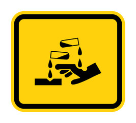 Beware Corrosive Substance Symbol Isolate On White Background,Vector Illustration