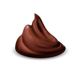 Illustration of Brown Cream Sauce or Syrup Drop. Brown Cream Chocolate Texture Isolated on White. Illustration Ice Cream Product Swatch for Design