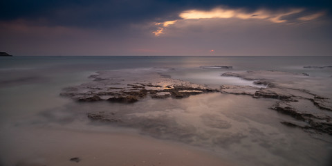 Fototapeta premium Cloudy weather on israeli sea coast travel