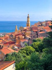 Obraz premium Menton city centre with Saint Michel church