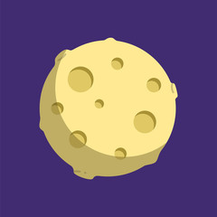 Cartoon yellow moon with craters