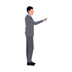 businessman pointing icon, flat desgin