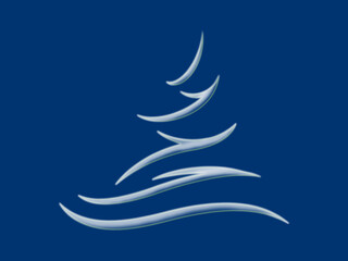 Symbol of the fir tree on a blue background