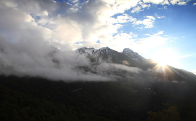 Mountain peaks of the Caucasus