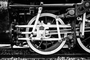 Kikinda, Serbia - July 26, 2019: An old locomotive set in Kikinda. The steam locomotive was made in Budapest in 1916, with 470 horsepower at 60 km/h.