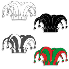 Jester hat vector image solated on white background...