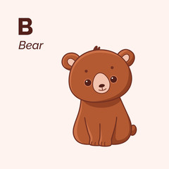 Cartoon bear, cute character for children. Vector illustration in cartoon style.