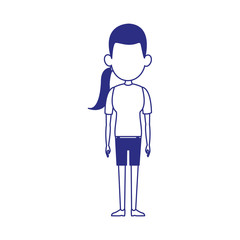 Fototapeta na wymiar avatar young woman wearing shorts and tshirt