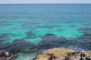 beautiful amazing  tranquil turquoise ocean. caribbean