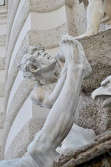 The Water Fountains at the Michaelerplatz, Wien, Austria.