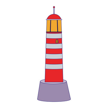 lighthouse icon image, flat design