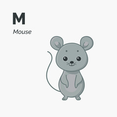 Cartoon mouse, cute character for children. Good illustration in cartoon style.