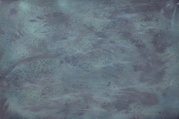 Top view, flat lay of dark textured texture, abstract blank grey texture shot from above. Abstract grunge acrylic texture with copy-space.