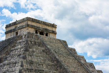 Mayan pyramid of Kukulcan El Castillo in Chichen-Itza archeological zone