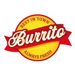 Vintage Burrito sign label lettering