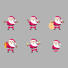 Collection of Christmas Santa Claus. Christmas vectors.