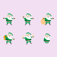 Collection of Christmas Santa Claus. Christmas vectors.