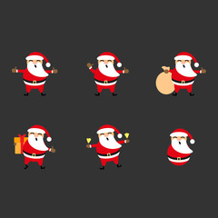Collection of Christmas Santa Claus. Christmas vectors.
