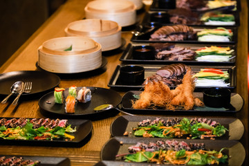 assortment of japanese sushi