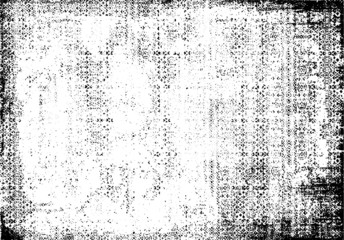 Worn down wallpaper pattern design. Broken plaster and grunge damask effect. Distressed overlay texture design. Vector illustration. Eps10.