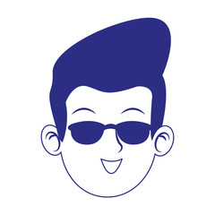 Obraz na płótnie Canvas cool man face with sunglasses icon