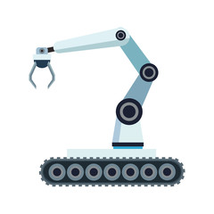 robotic arm icon over white background, artificial intelligence design ,